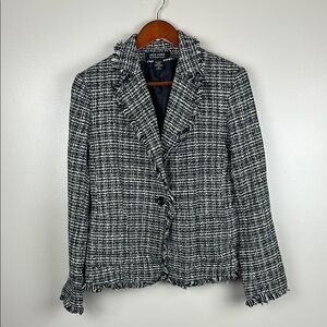 New York & Company Woman’s Size 12 Black and White Tweed Jacket